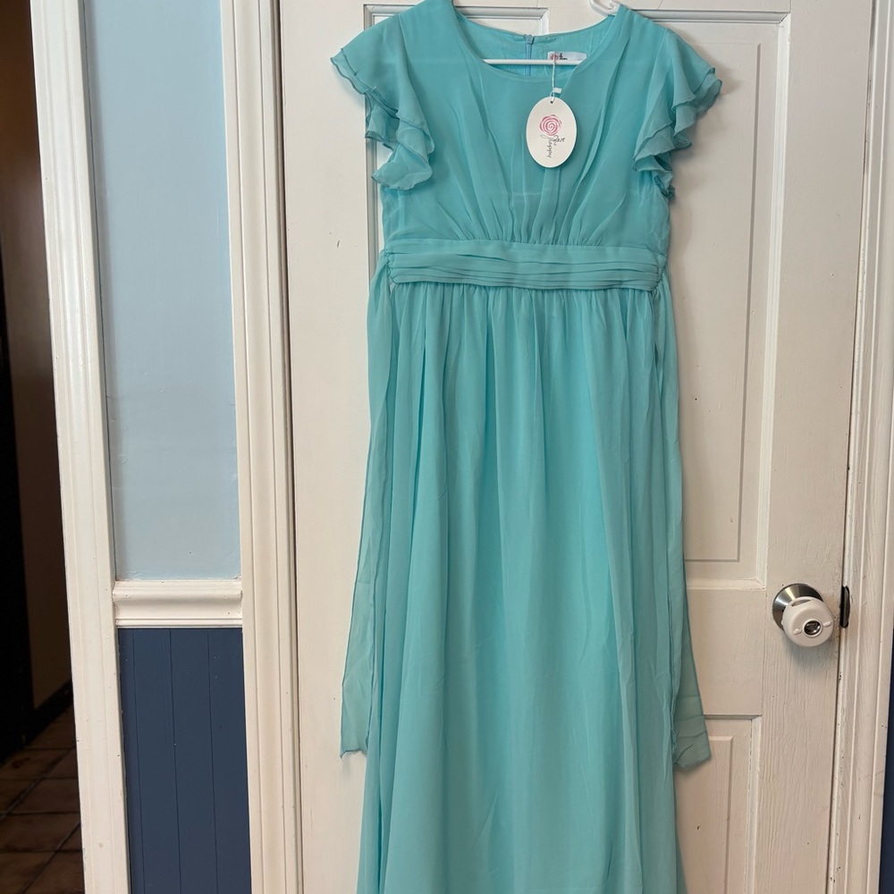 NWT Elegant Turquoise Size 18 Youth Girls Dress NWT